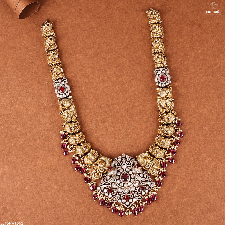 Long Necklace Moissanite Nakshi