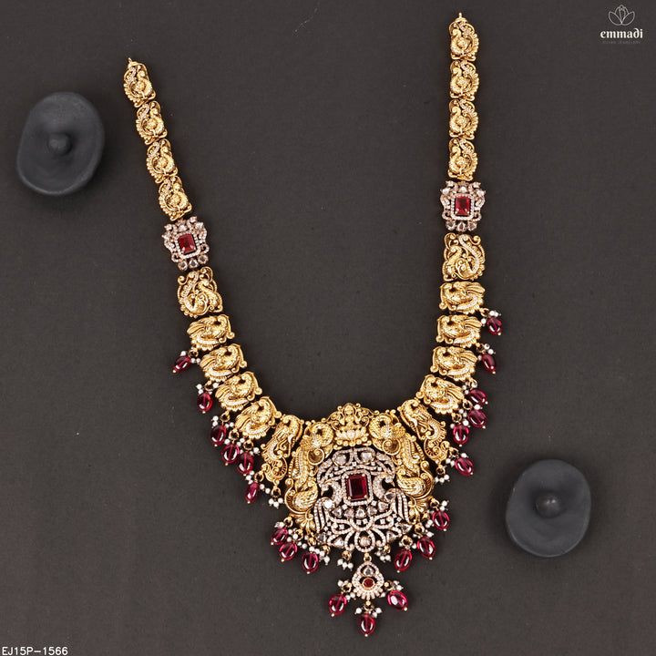 Long Necklace Moissanite Nakshi