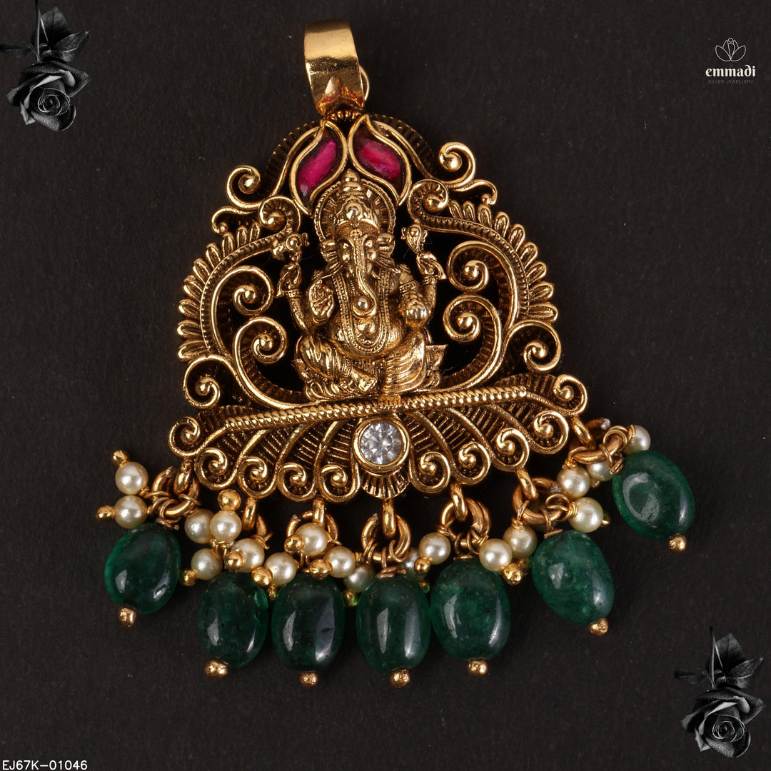 Pendant Premium Kundan Nakshi