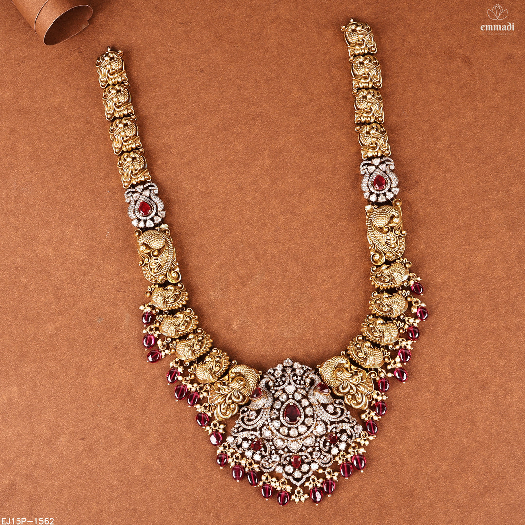 Long Necklace Moissanite Nakshi