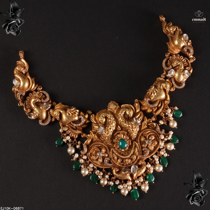 Short Necklace Moissanite Nakshi
