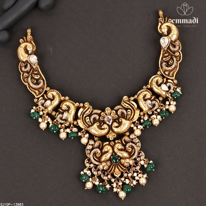 Short Necklace Moissanite Nakshi