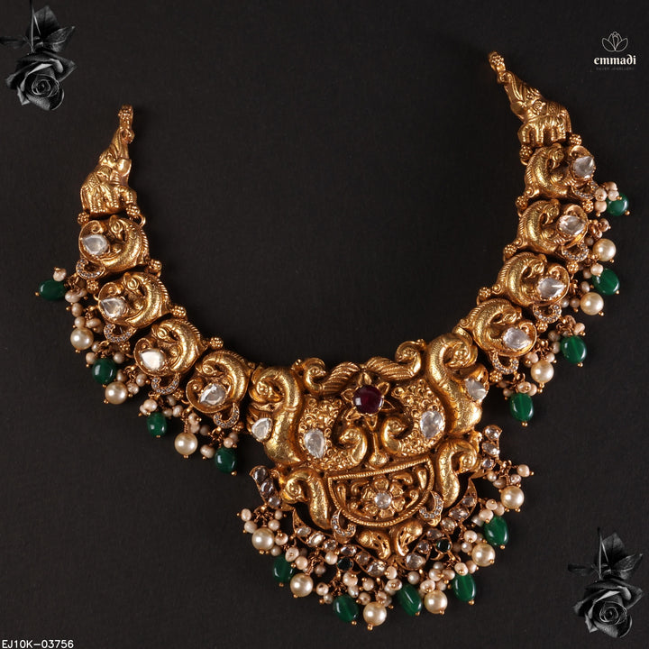 Short Necklace Moissanite Nakshi