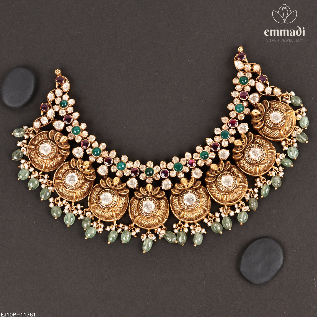 Short Necklace Moissanite Nakshi