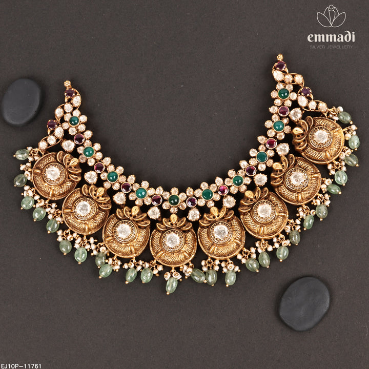 Short Necklace Moissanite Nakshi