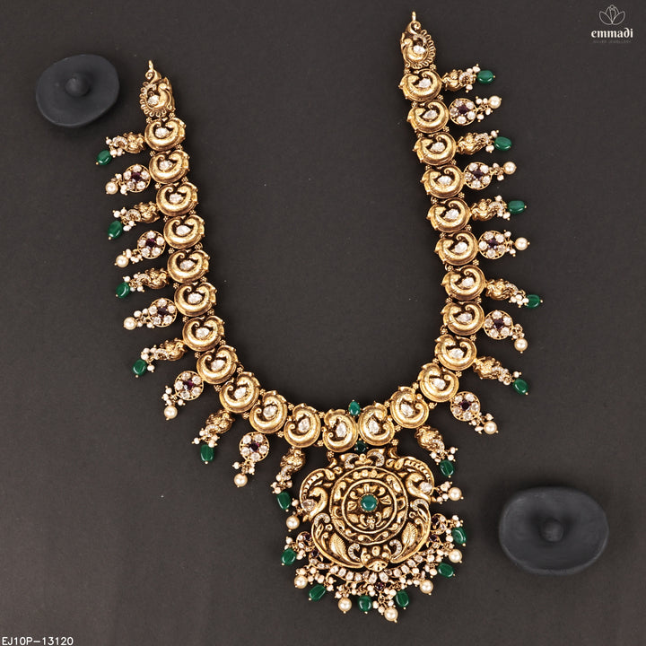 Long Necklace Moissanite Nakshi