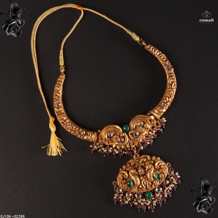 Short Necklace Moissanite Nakshi