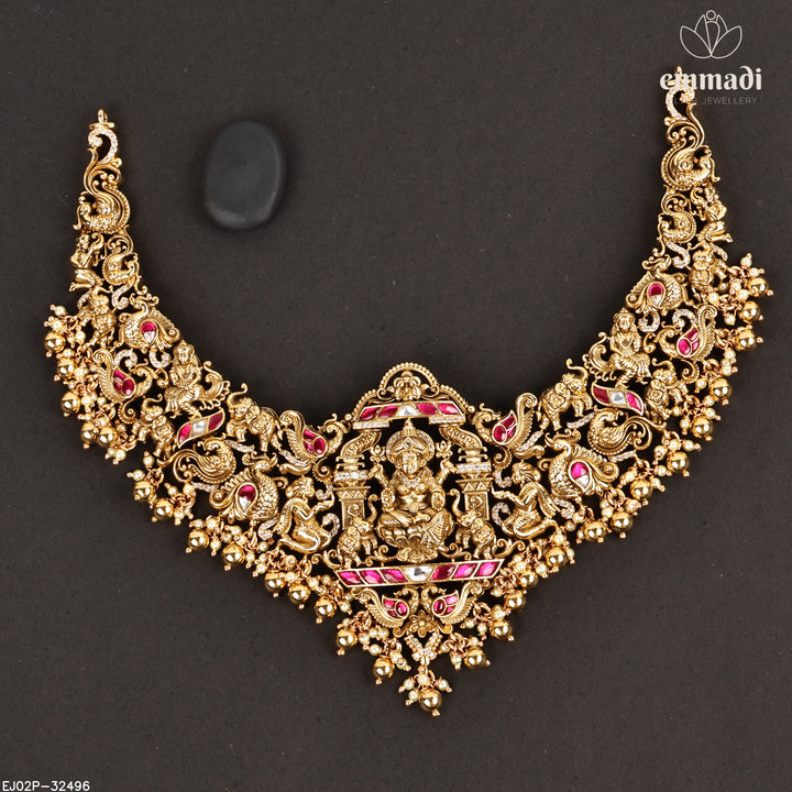 Short Necklace Premium Kundan Nakshi