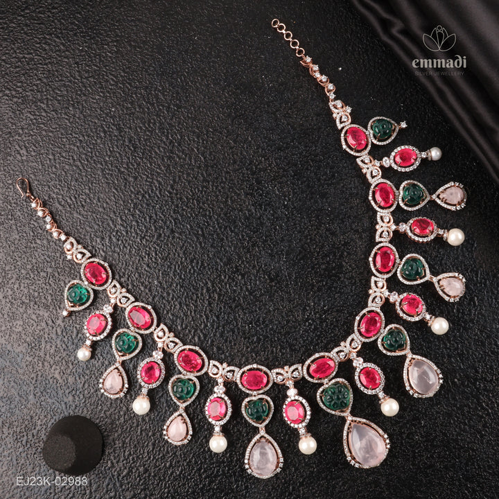 Short Necklace Gem Stone