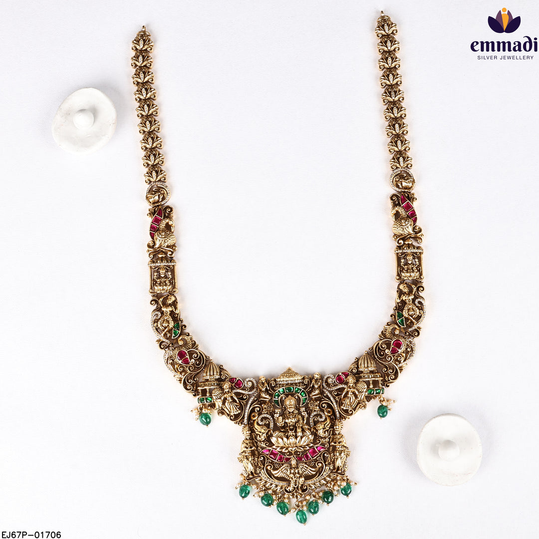 Long Necklace Premium Kundan Nakshi