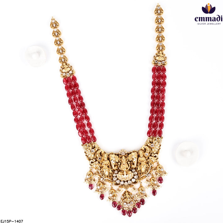 Long Necklace Moissanite Nakshi