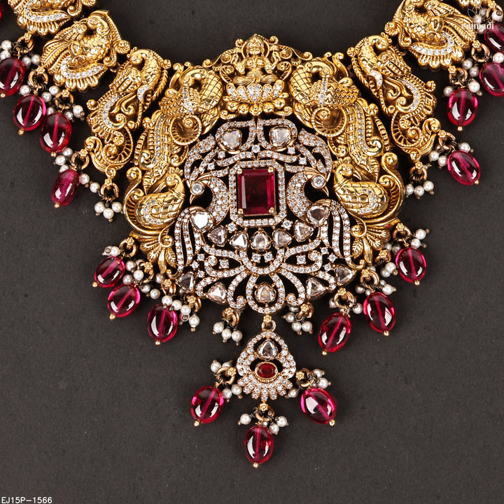 Long Necklace Moissanite Nakshi