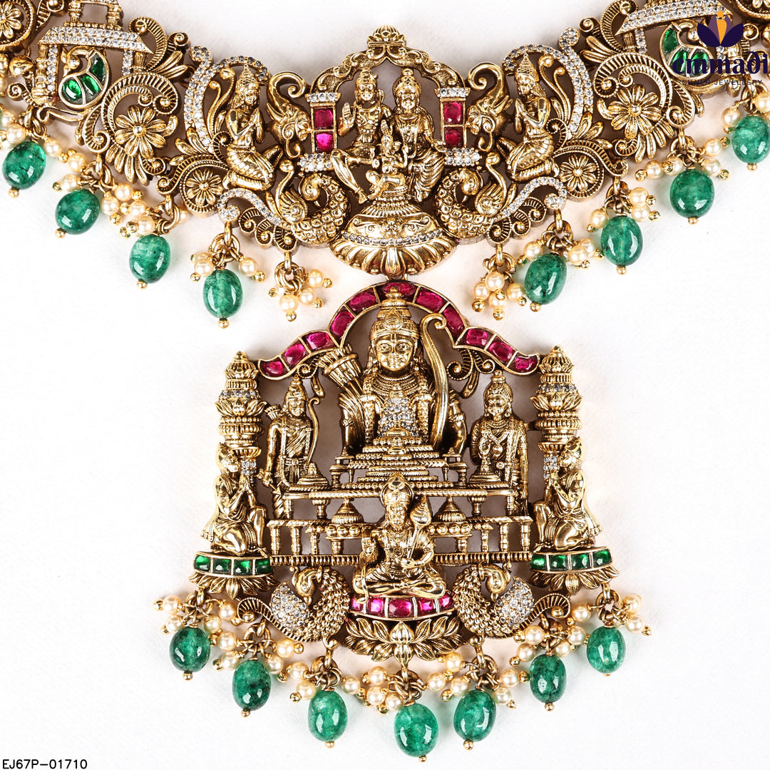 Long Necklace Premium Kundan Nakshi