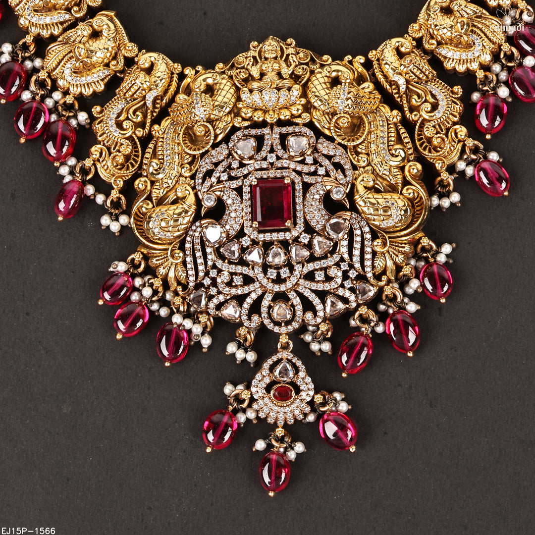 Long Necklace Moissanite Nakshi