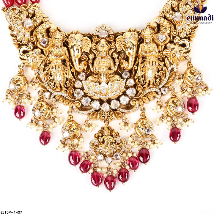 Long Necklace Moissanite Nakshi