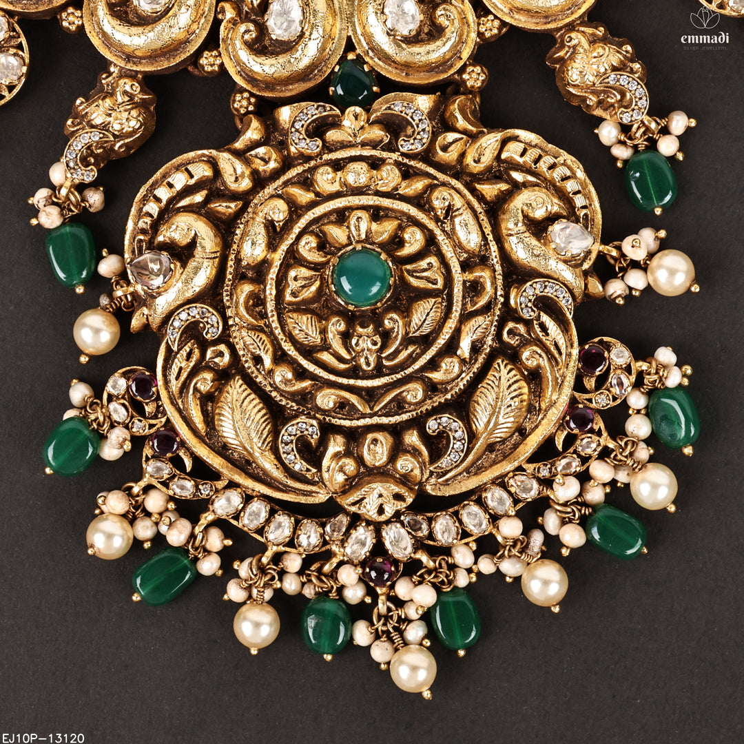 Long Necklace Moissanite Nakshi