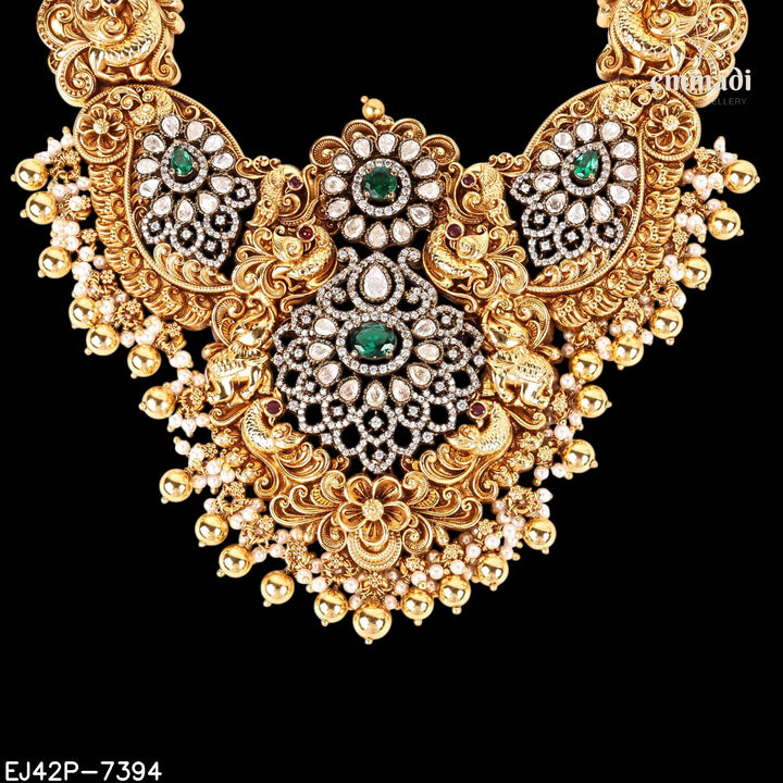 Long Necklace Moissanite Nakshi