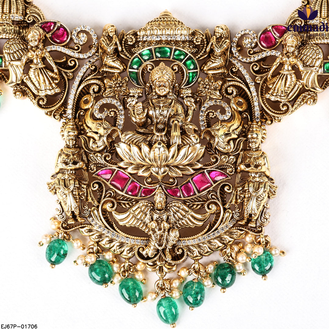 Long Necklace Premium Kundan Nakshi