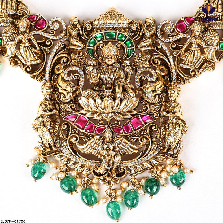 Long Necklace Premium Kundan Nakshi