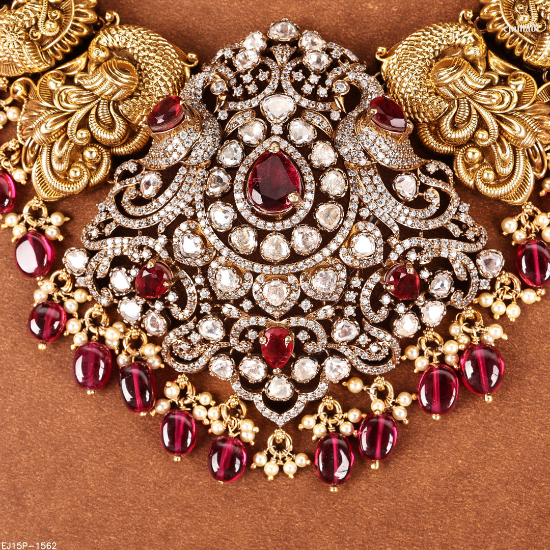 Long Necklace Moissanite Nakshi