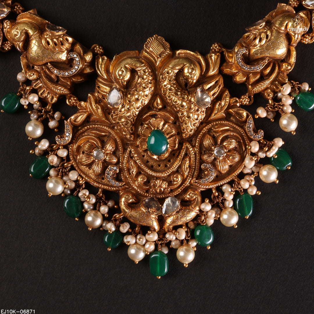Short Necklace Moissanite Nakshi