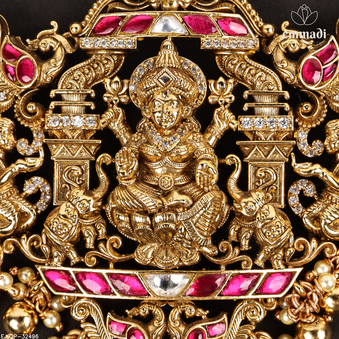 Short Necklace Premium Kundan Nakshi