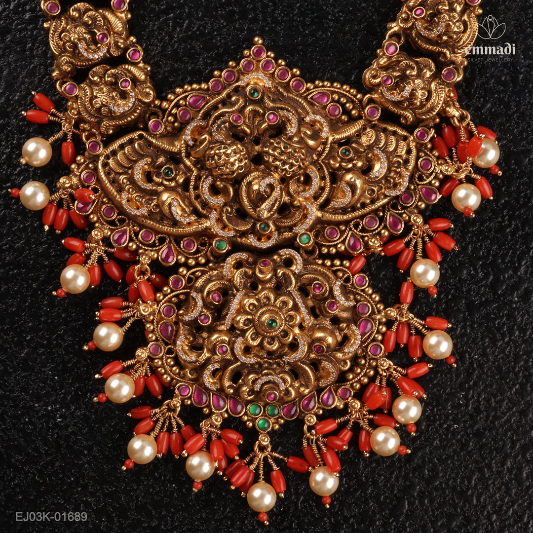 Long Necklace Kundan Nakshi