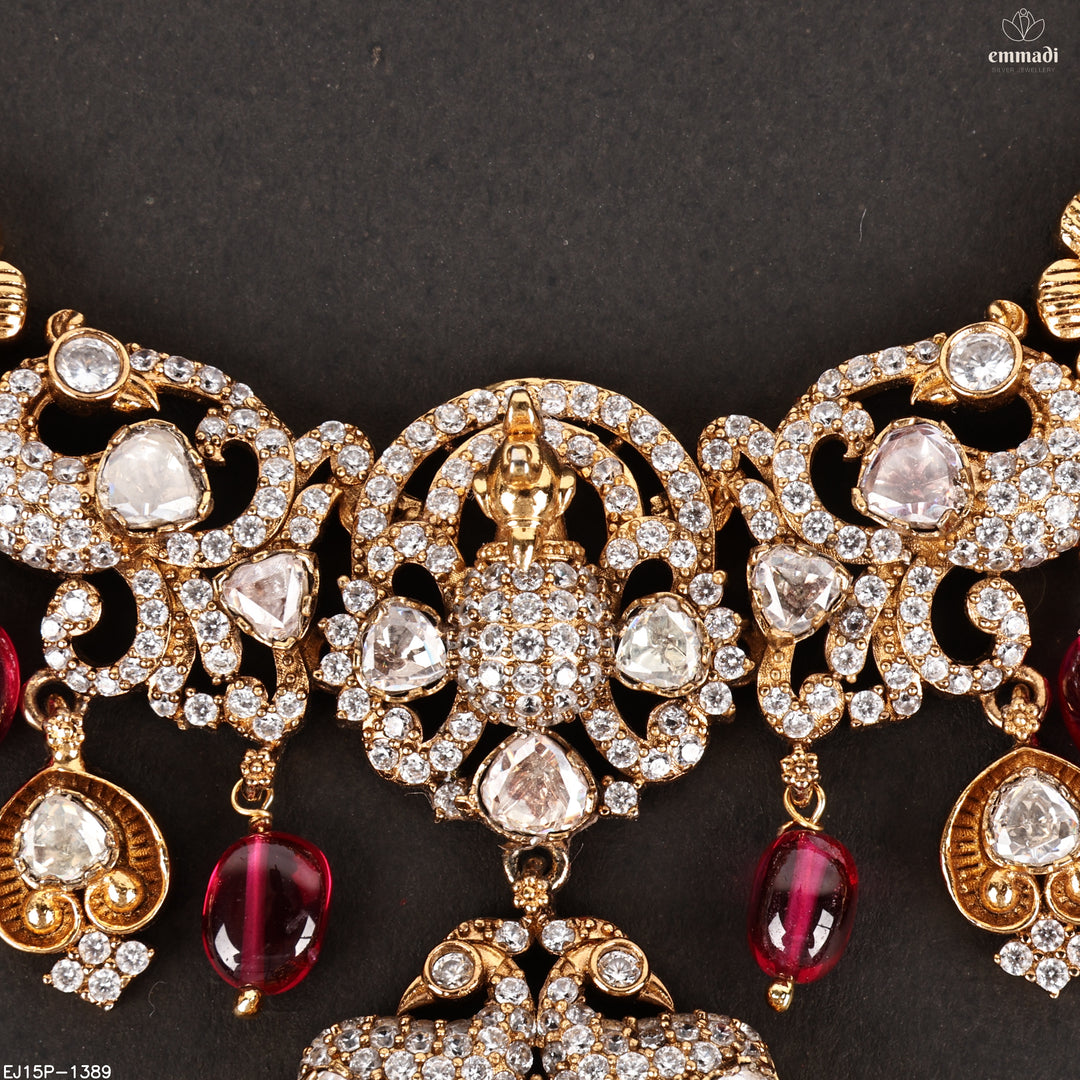 Short Necklace Moissanite Nakshi