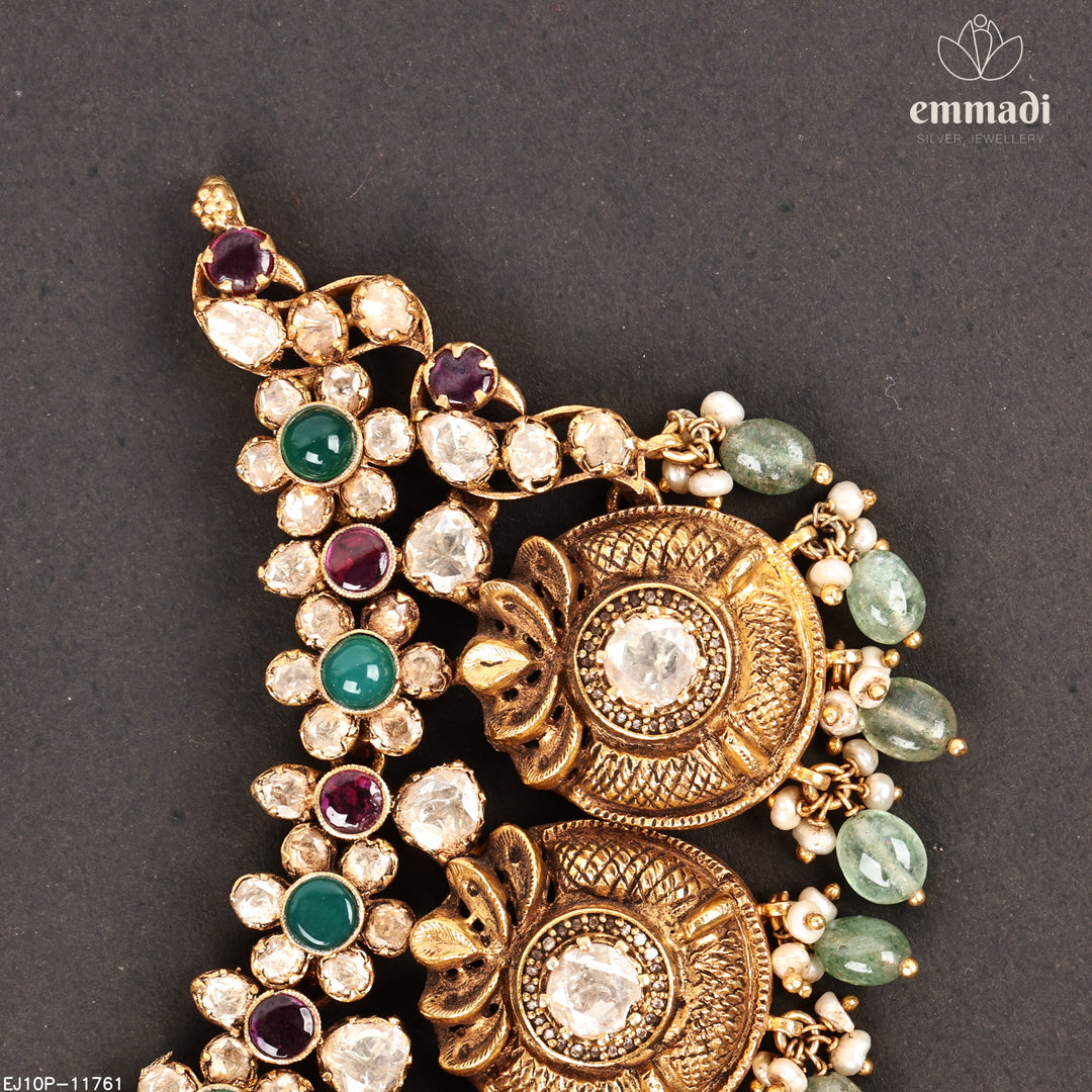 Short Necklace Moissanite Nakshi