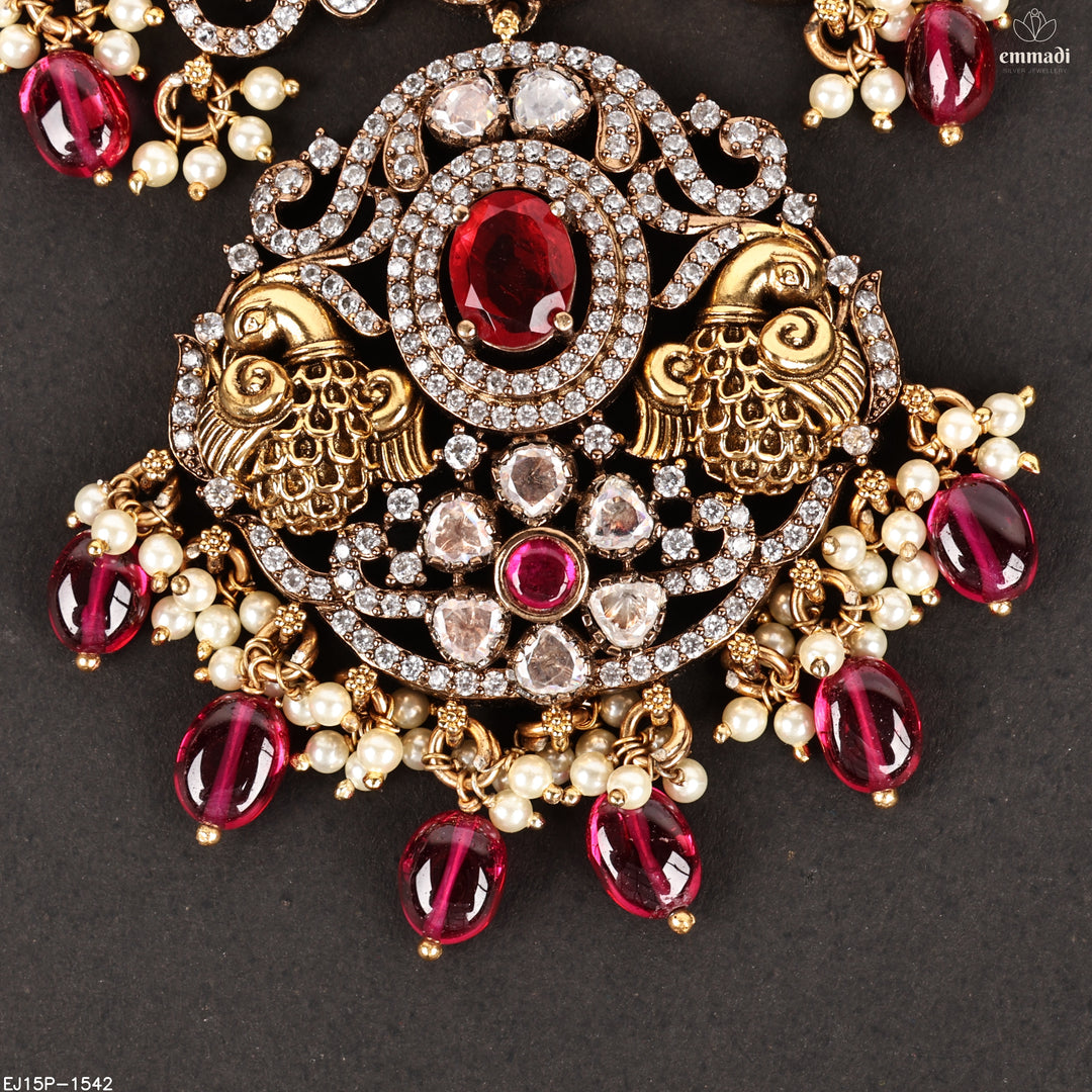 Short Necklace Moissanite Nakshi