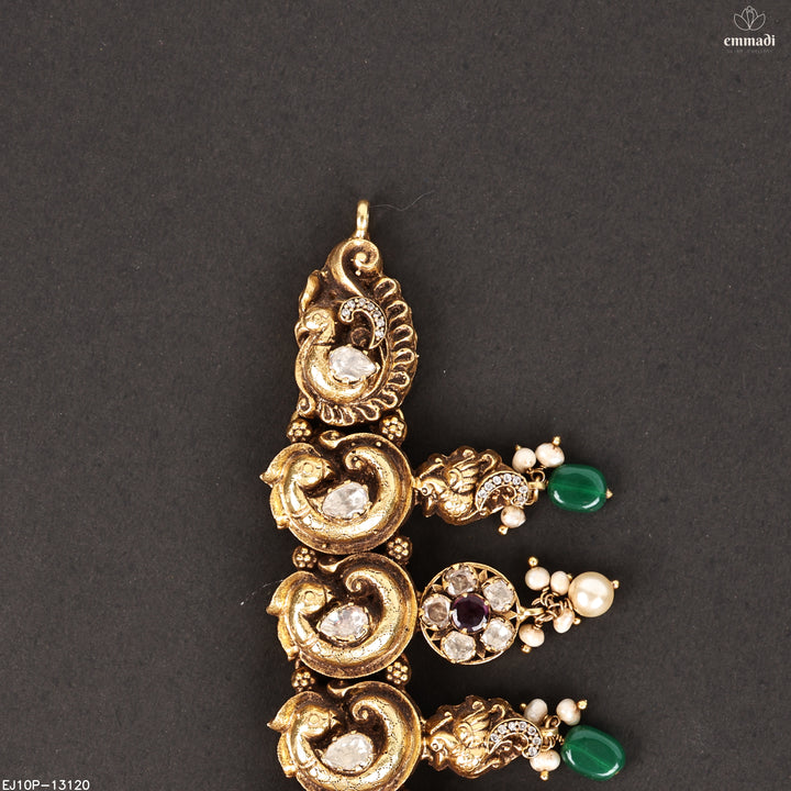 Long Necklace Moissanite Nakshi