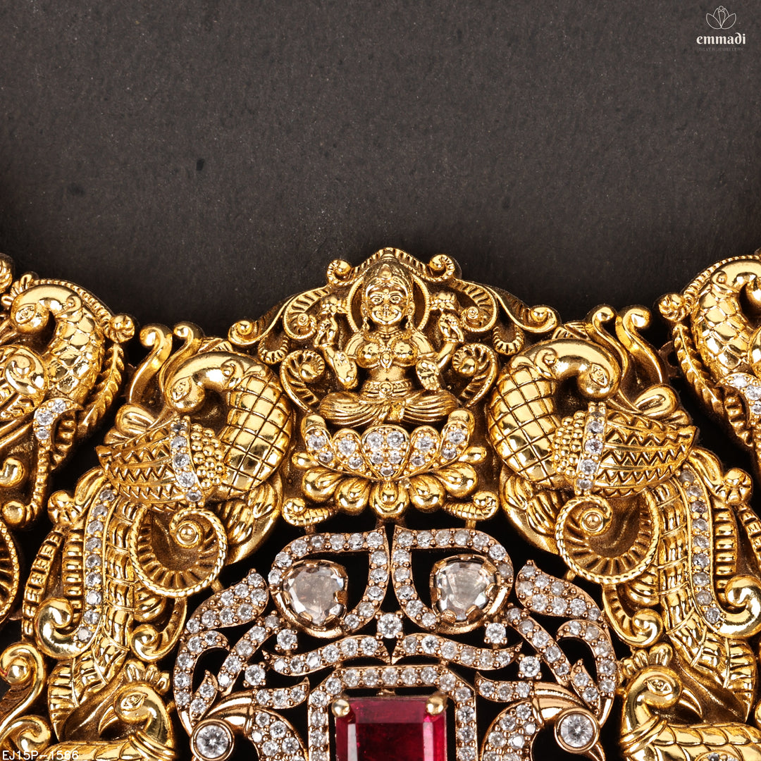 Long Necklace Moissanite Nakshi