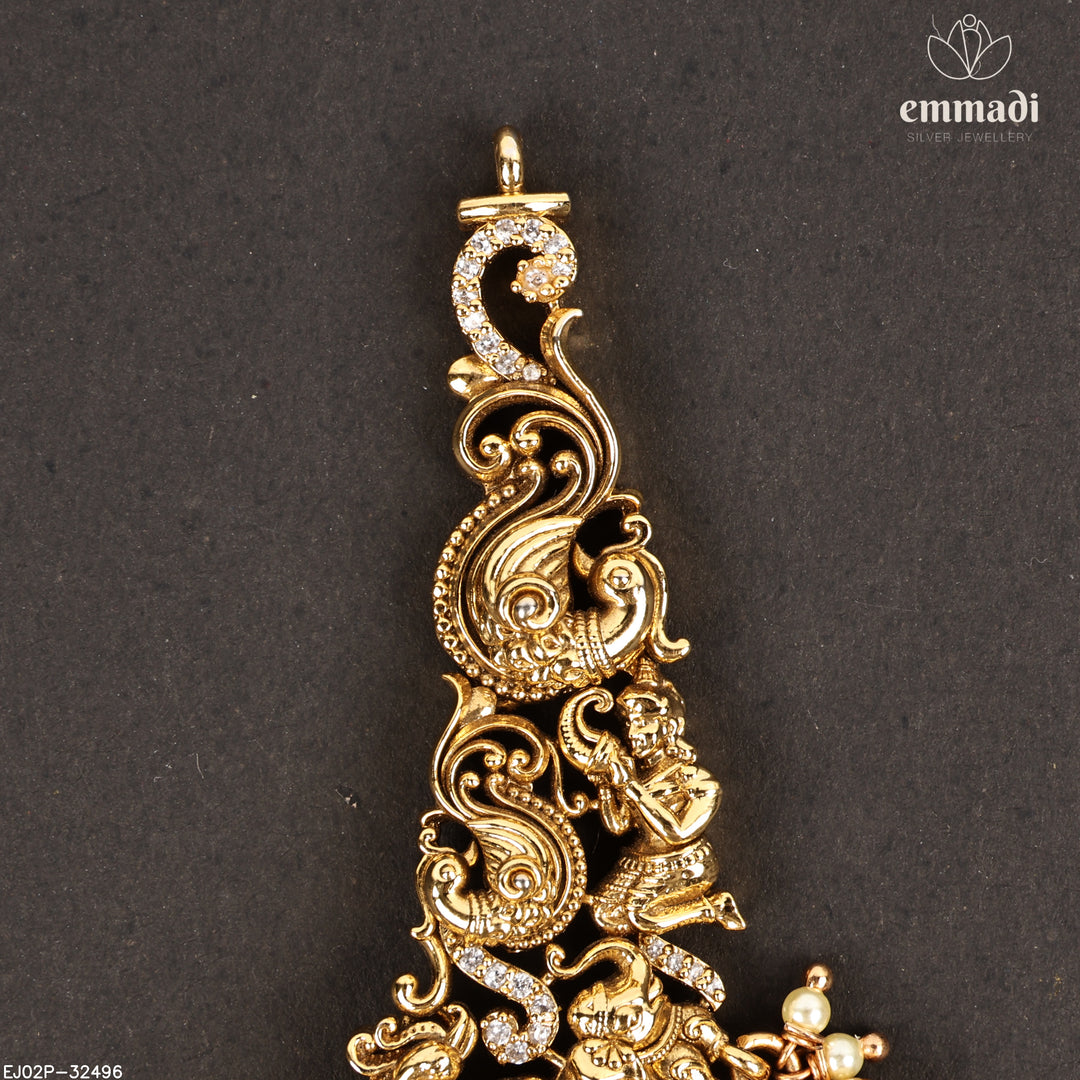 Short Necklace Premium Kundan Nakshi