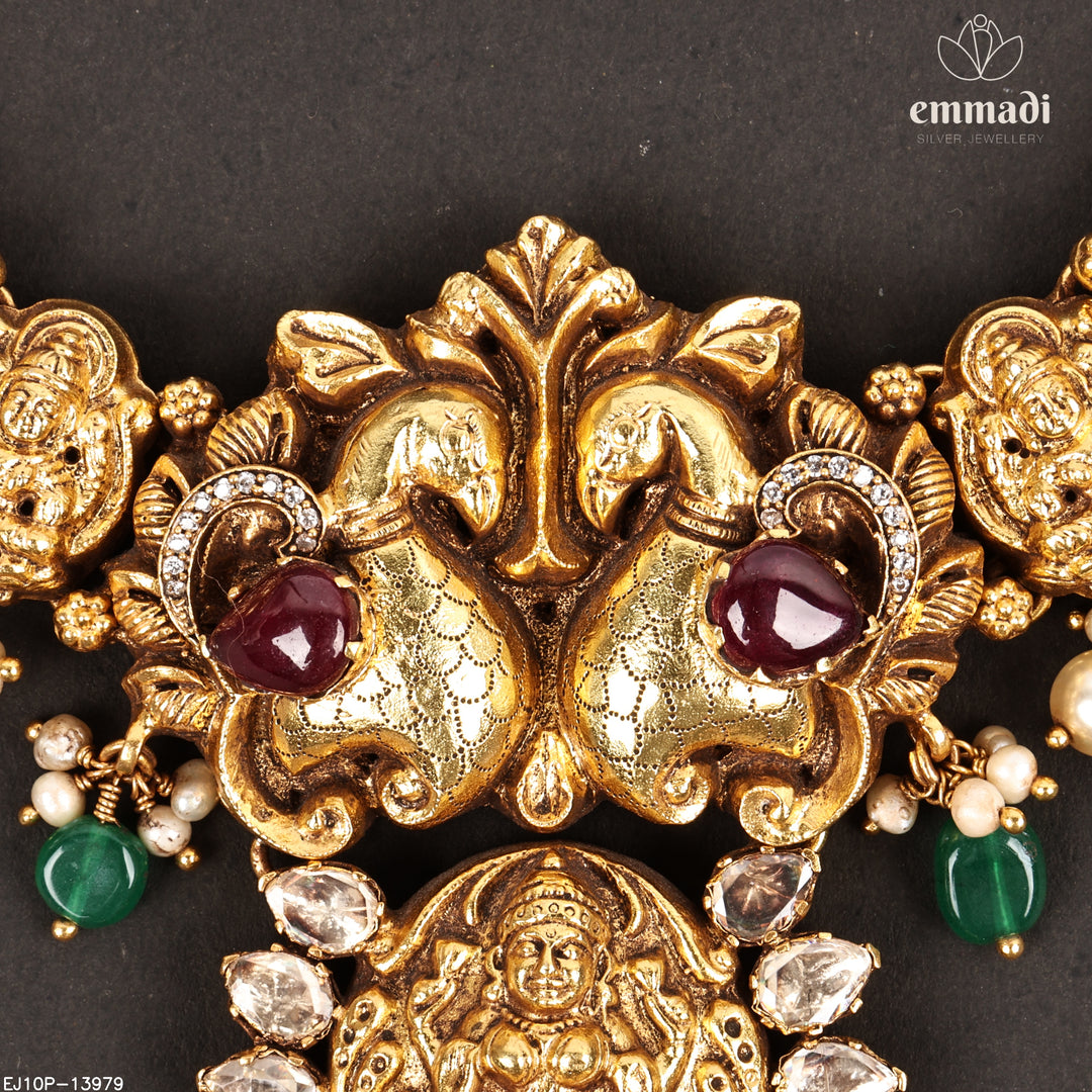 Short Necklace Moissanite Nakshi