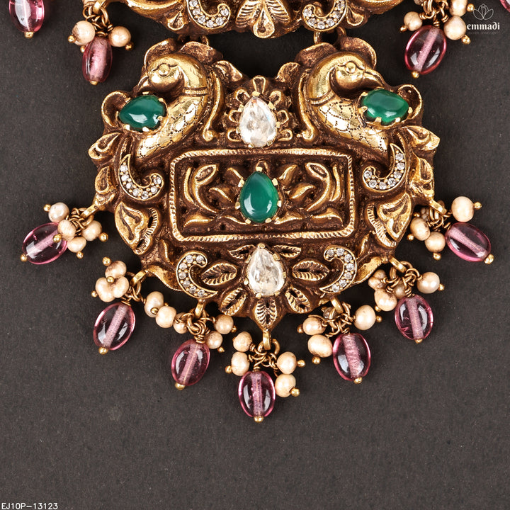 Long Necklace Moissanite Nakshi