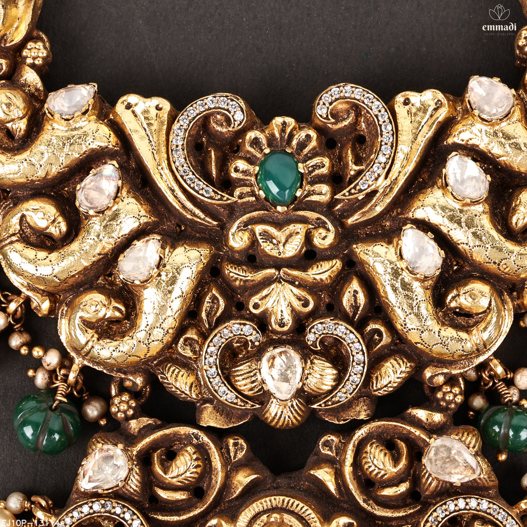 Long Necklace Moissanite Nakshi