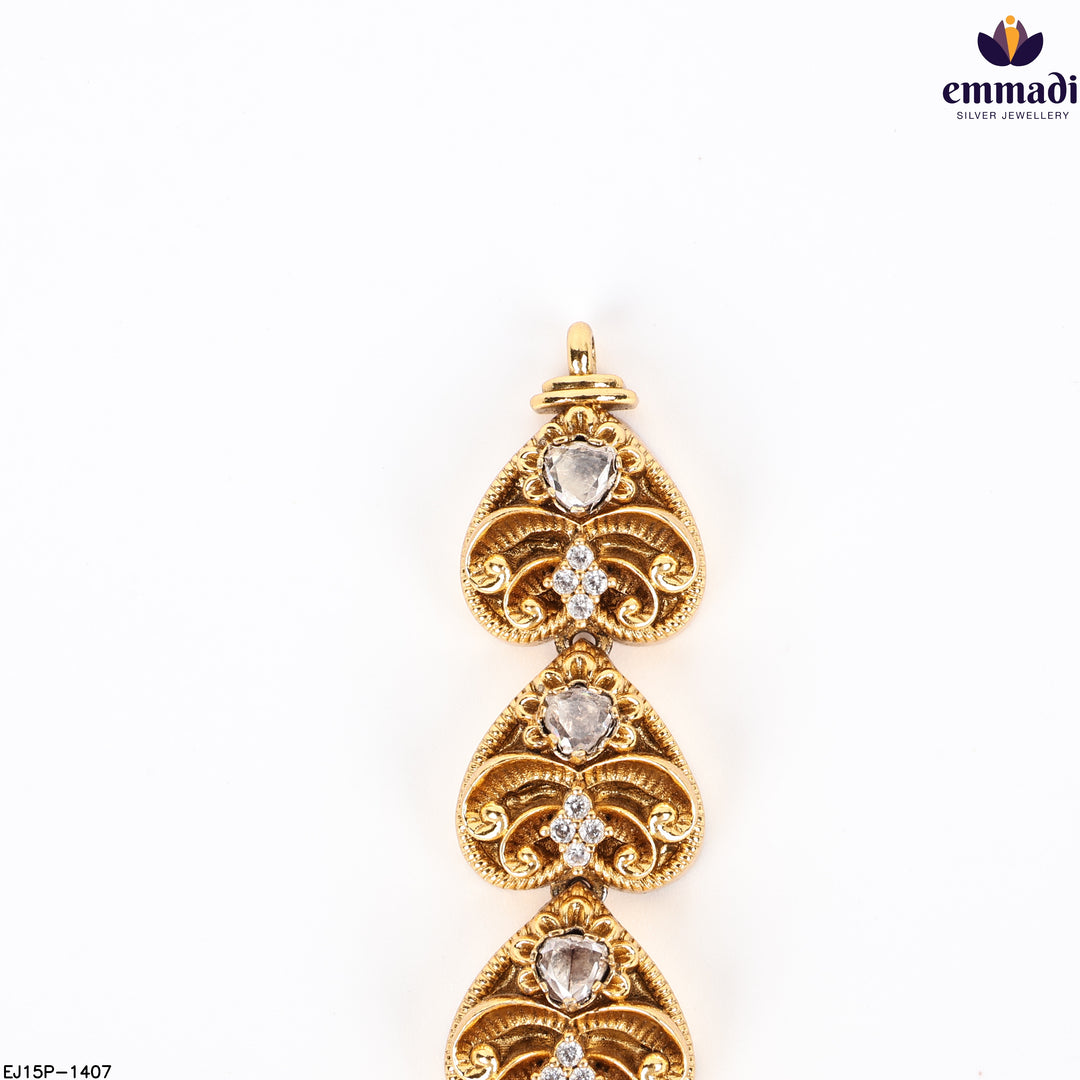 Long Necklace Moissanite Nakshi