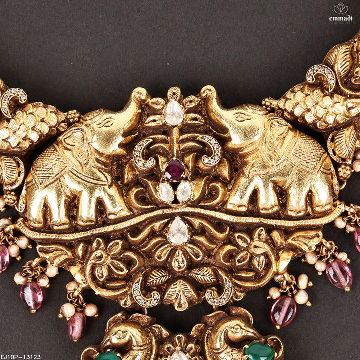 Long Necklace Moissanite Nakshi