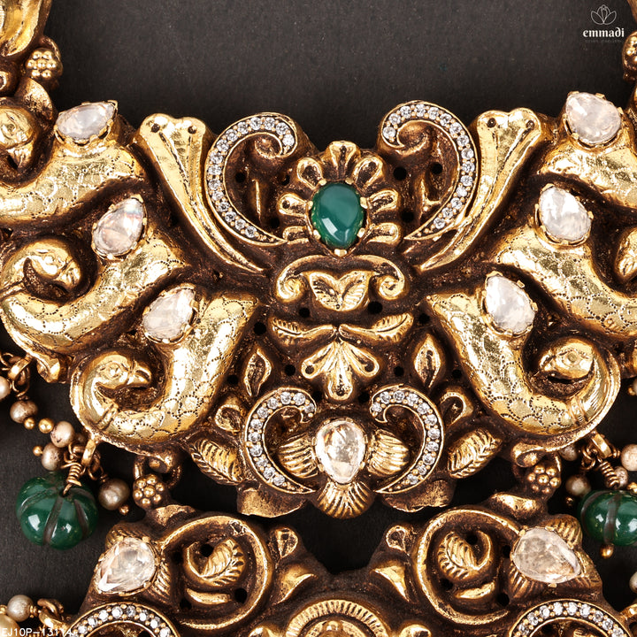 Long Necklace Moissanite Nakshi