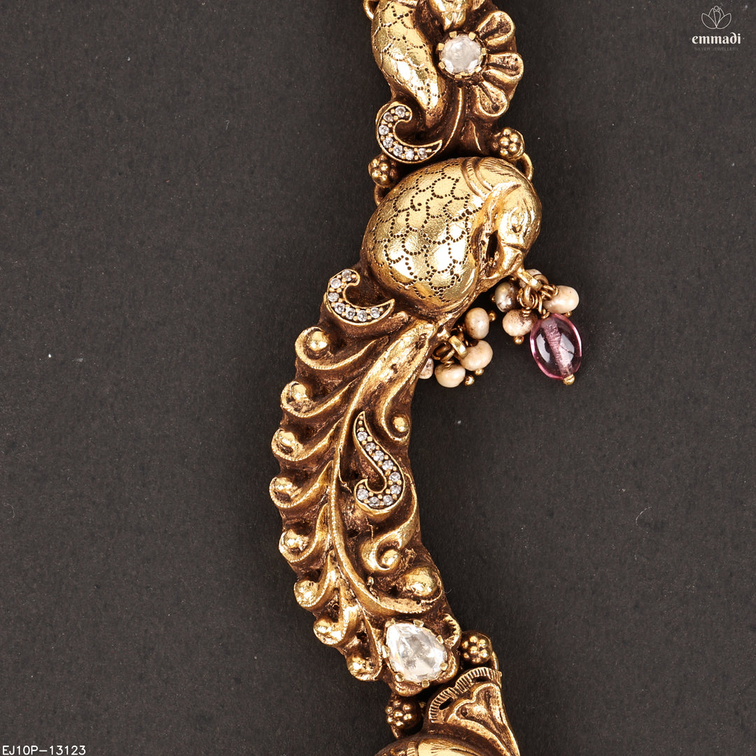 Long Necklace Moissanite Nakshi