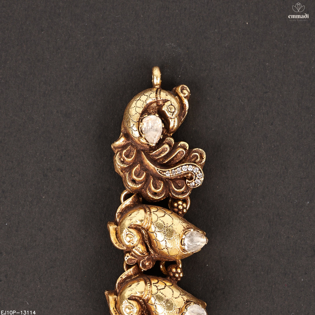 Long Necklace Moissanite Nakshi